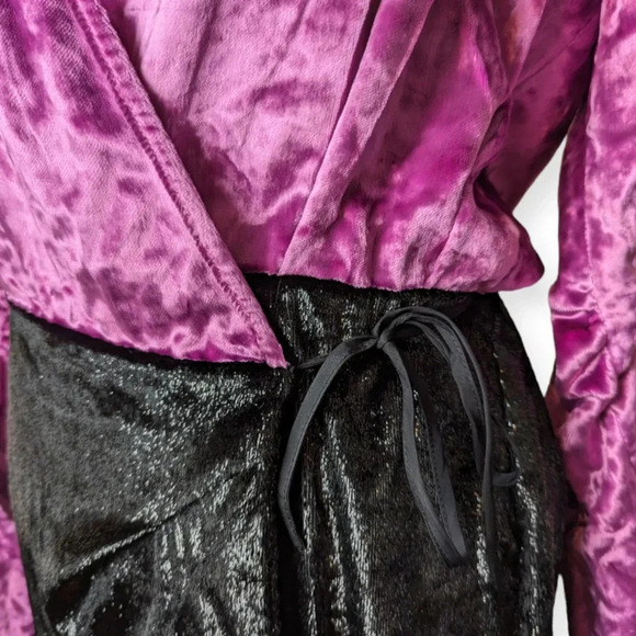 The Attico Velvet Wrap Dress Black Pink Size X-Small Maximalist Modest Midi - Picture 8 of 16
